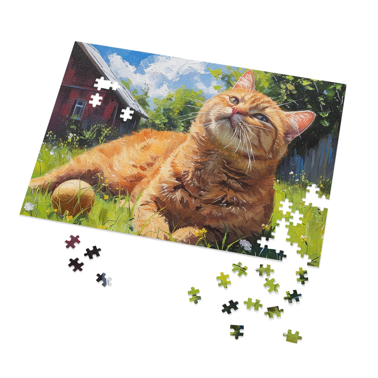 Orange Tabby Cat Laying in the Sun Jigsaw Puzzle (30, 110, 252, 500,1000-Piece)