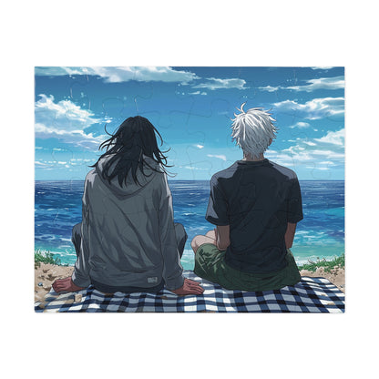 Anime Couple at the Beach  Jigsaw Puzzle (30, 110, 252, 500,1000-Piece)