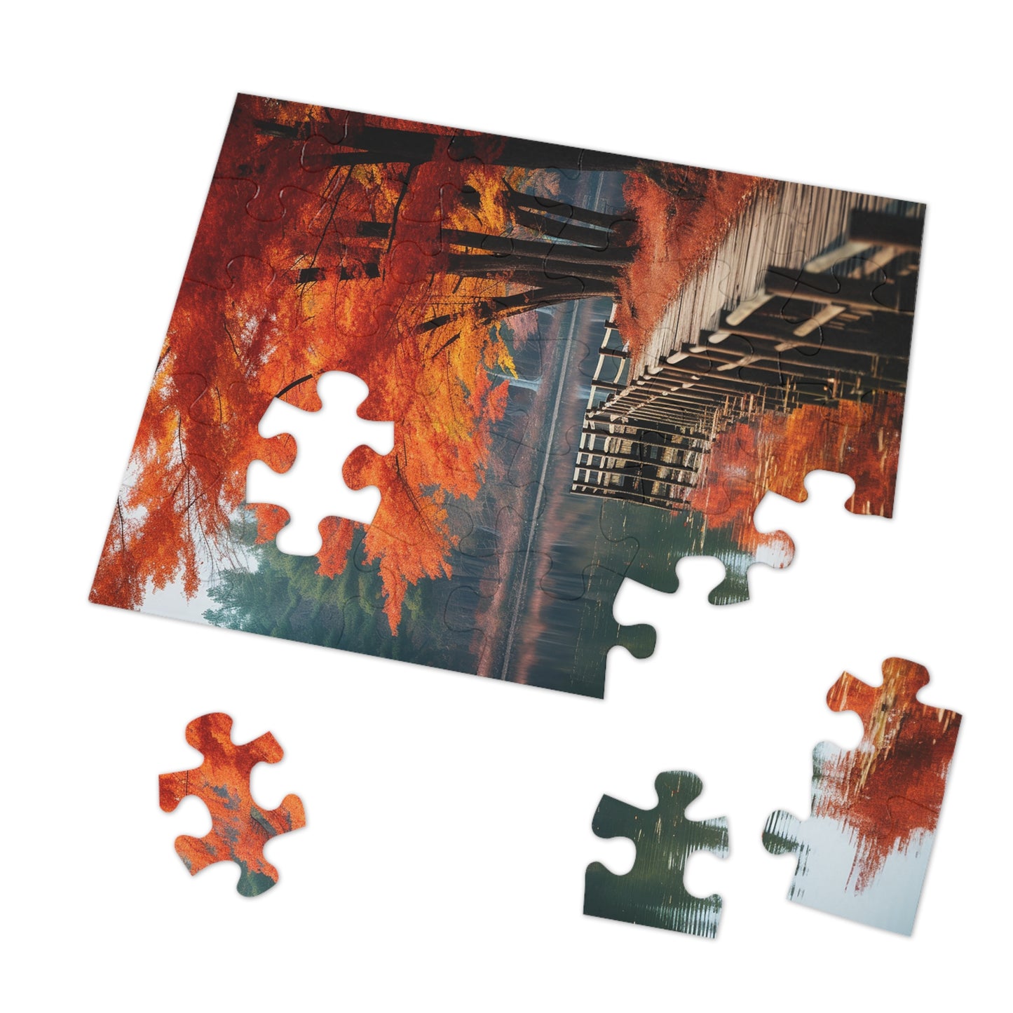 The Lake in the Fall Jigsaw Puzzle (30, 110, 252, 500,1000-Piece)