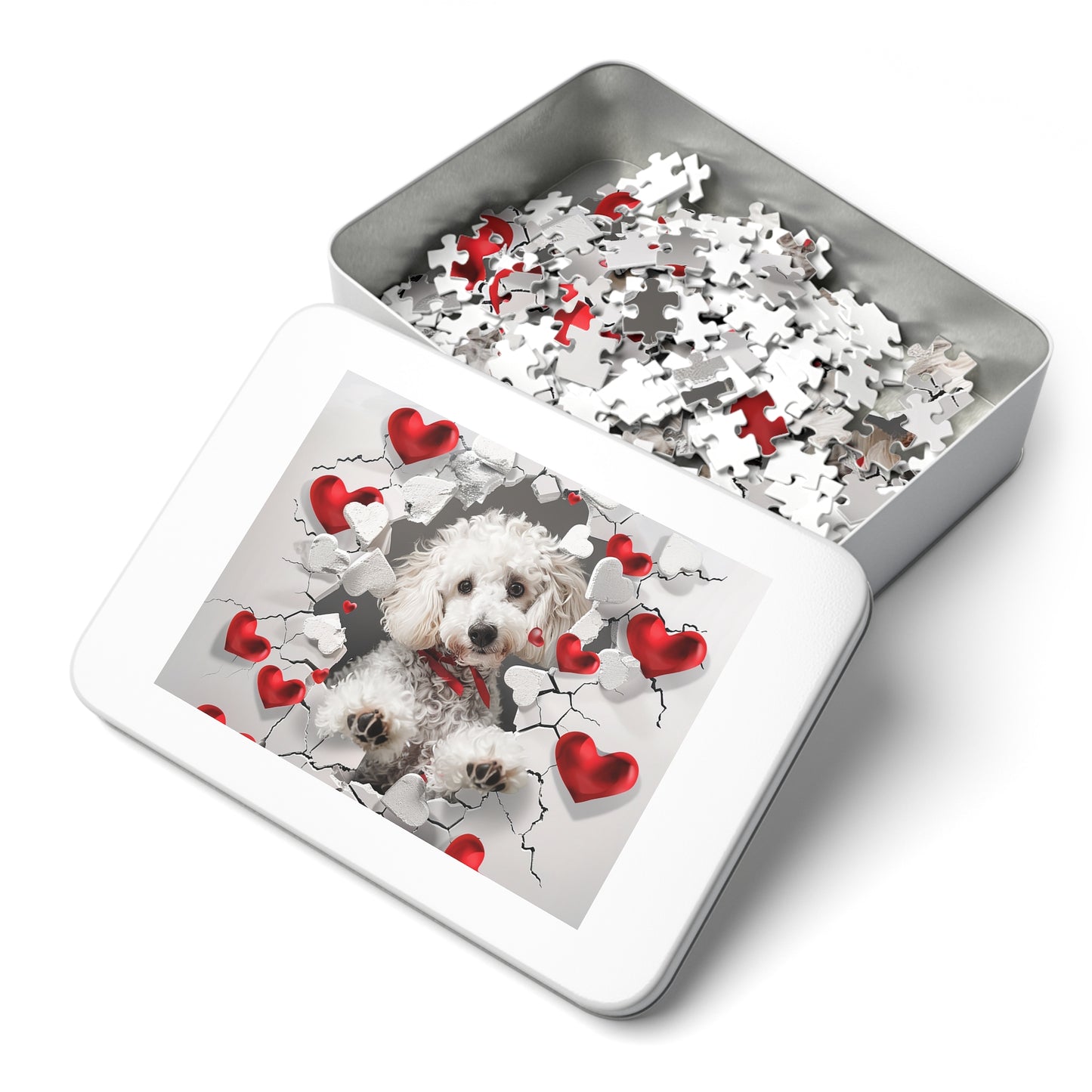 Valentine's Breakout Poodle Jigsaw Puzzle (30, 110, 252, 500,1000-Piece)