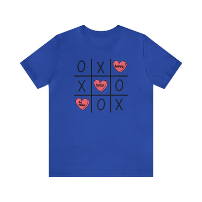 Valentine Tic Tac Toe  Unisex Jersey Short Sleeve Tee