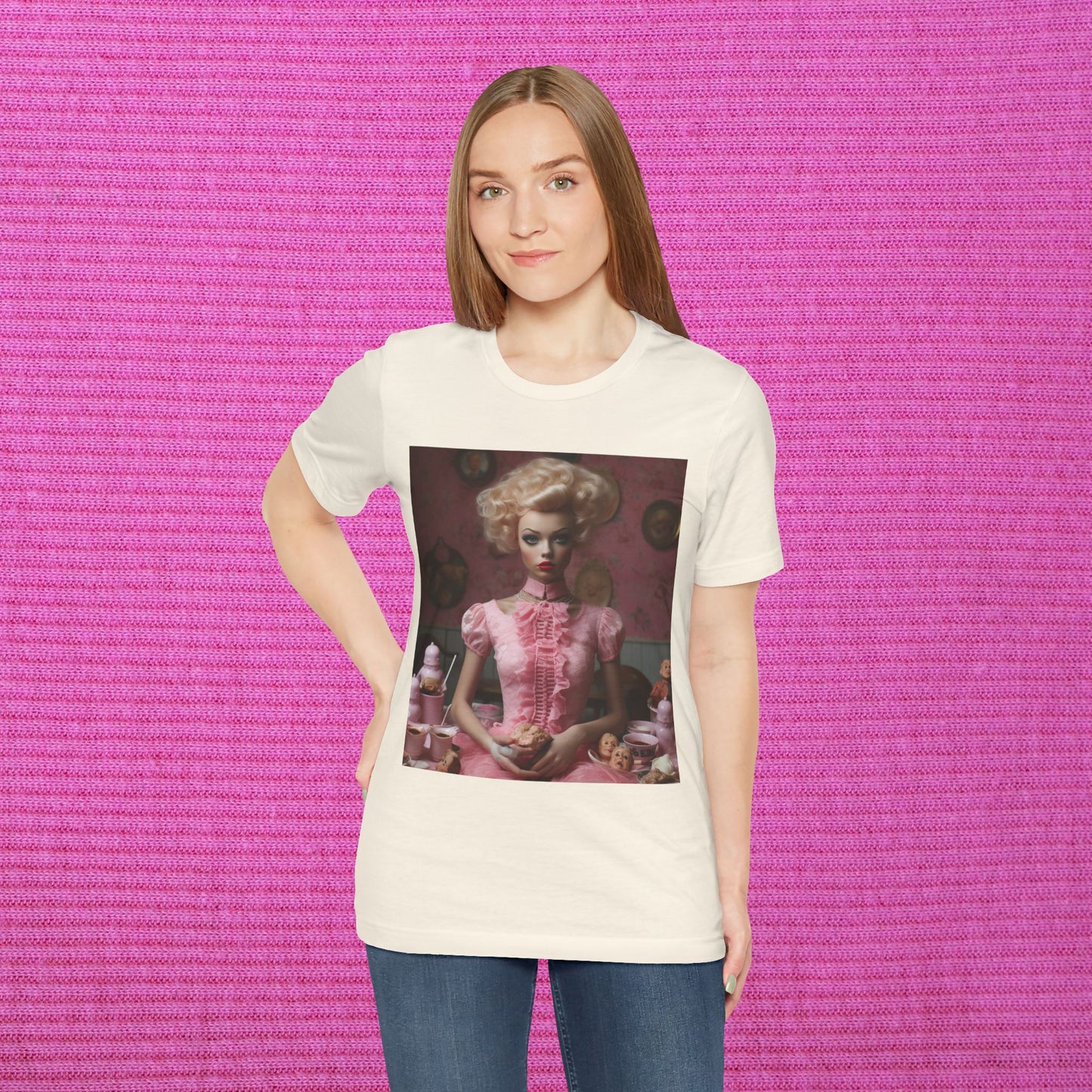 Creepy Barbie Doll Unisex Jersey Short Sleeve Tee