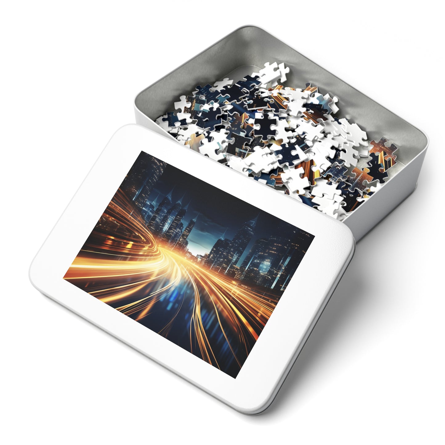 City Night Traffic Jigsaw Puzzle (30, 110, 252, 500,1000-Piece)