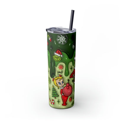 Mr Grinch  Skinny Tumbler with Straw, 20oz