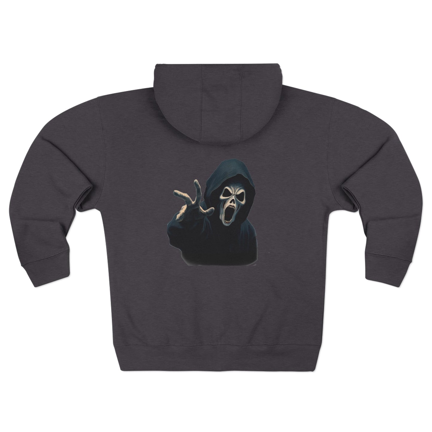 Scary Creeper Back Printed Full Zip Hoodie