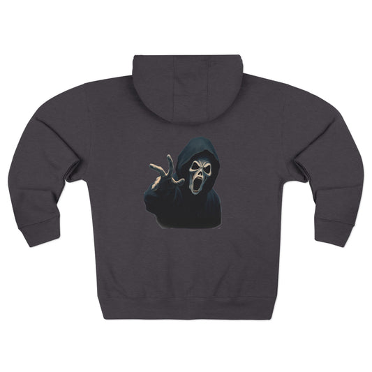 Scary Creeper Back Printed Full Zip Hoodie