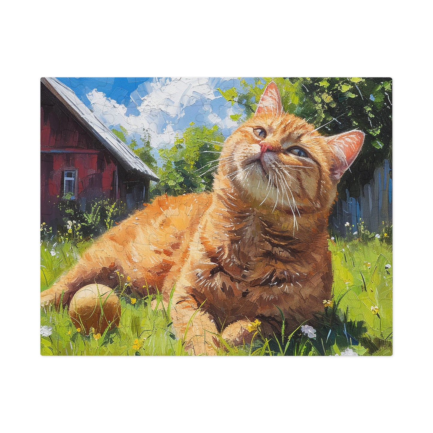 Orange Tabby Cat Laying in the Sun Jigsaw Puzzle (30, 110, 252, 500,1000-Piece)