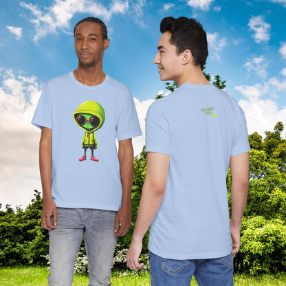 Hip Hop Alien with Grandma's Crew Personalized on Back   Unisex Jersey Short Sleeve Tee