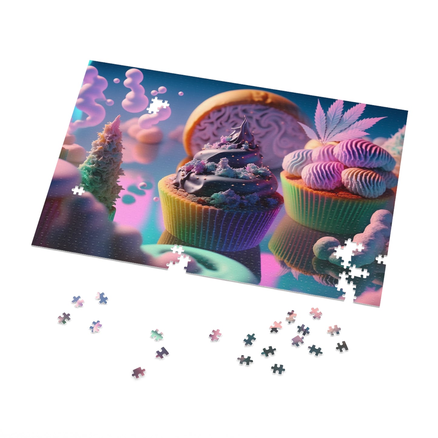 Colorful Magical Cupcakes  Jigsaw Puzzle (30, 110, 252, 500,1000-Piece)