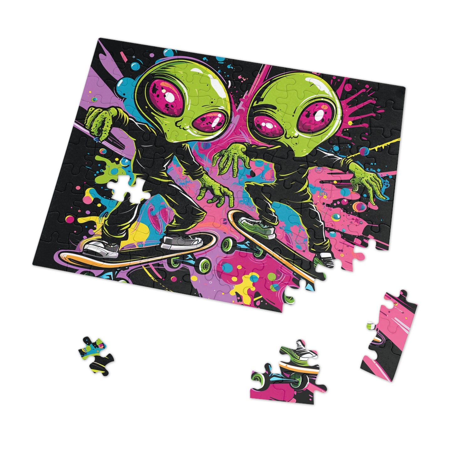 Skateboarding Aliens Jigsaw Puzzle (30, 110, 252, 500,1000-Piece)