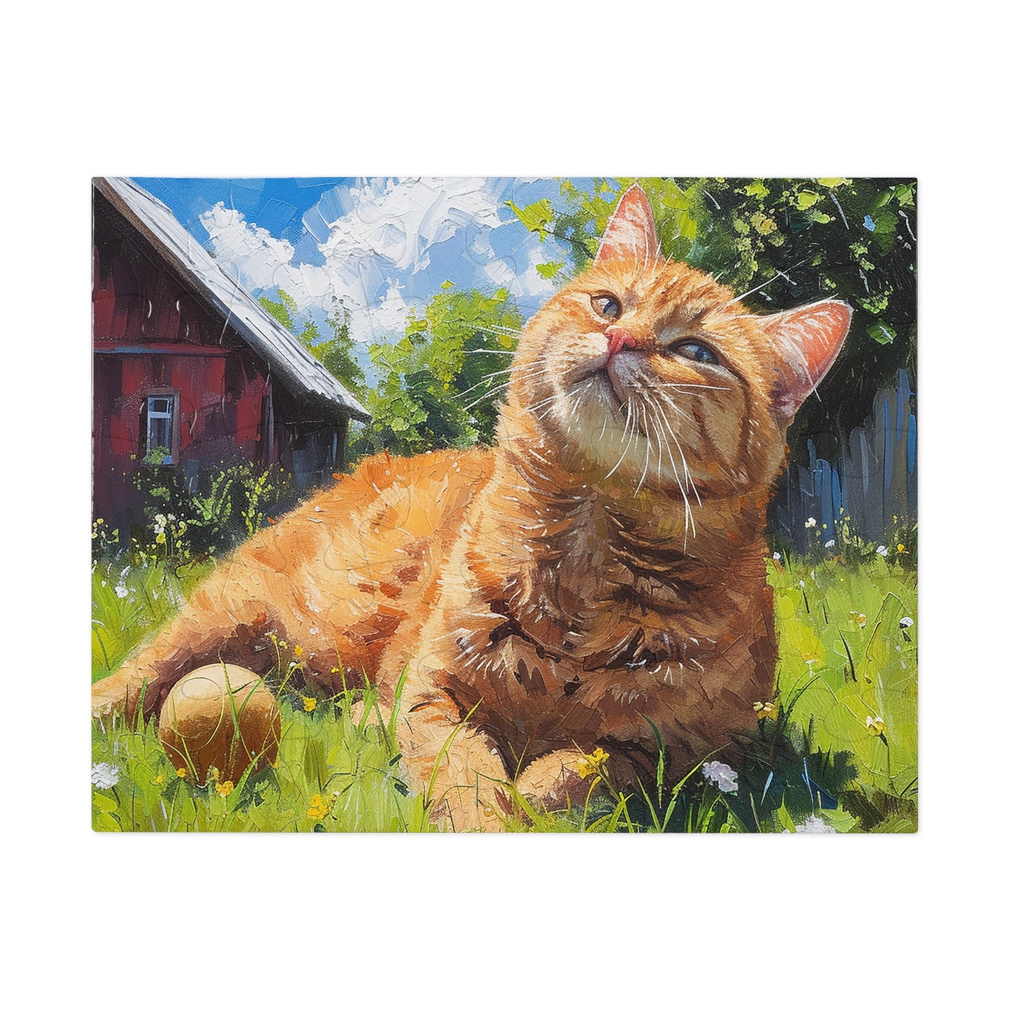 Orange Tabby Cat Laying in the Sun Jigsaw Puzzle (30, 110, 252, 500,1000-Piece)