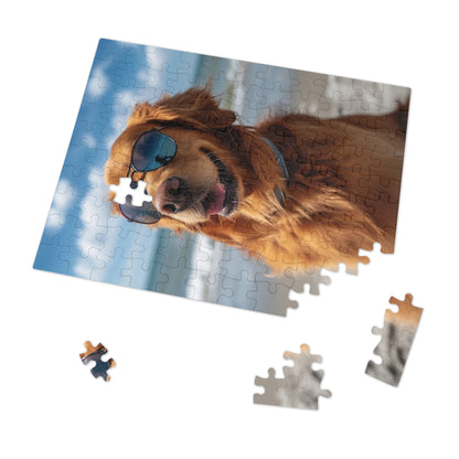 Golden Retriever Sunny at the Beach  Jigsaw Puzzle (30, 110, 252, 500,1000-Piece)