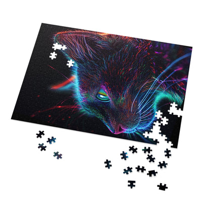 Psychedelic Cat Jigsaw Puzzle (30, 110, 252, 500-Piece)