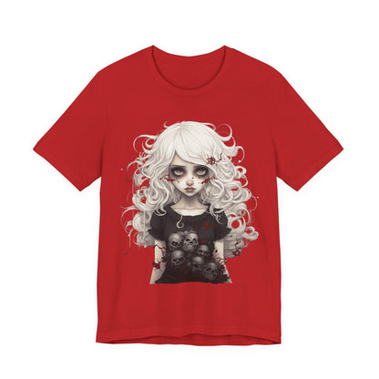 Creepy Doll Halloween Unisex Jersey Short Sleeve Tee