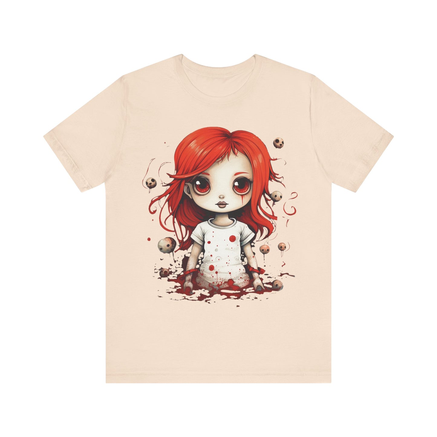 Pretty Creepy Doll Halloween Unisex Jersey Short Sleeve Tee