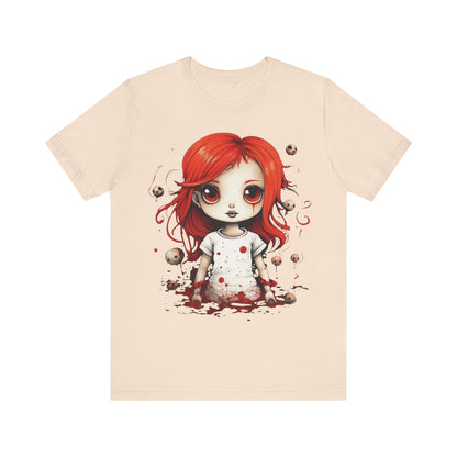 Pretty Creepy Doll Halloween Unisex Jersey Short Sleeve Tee