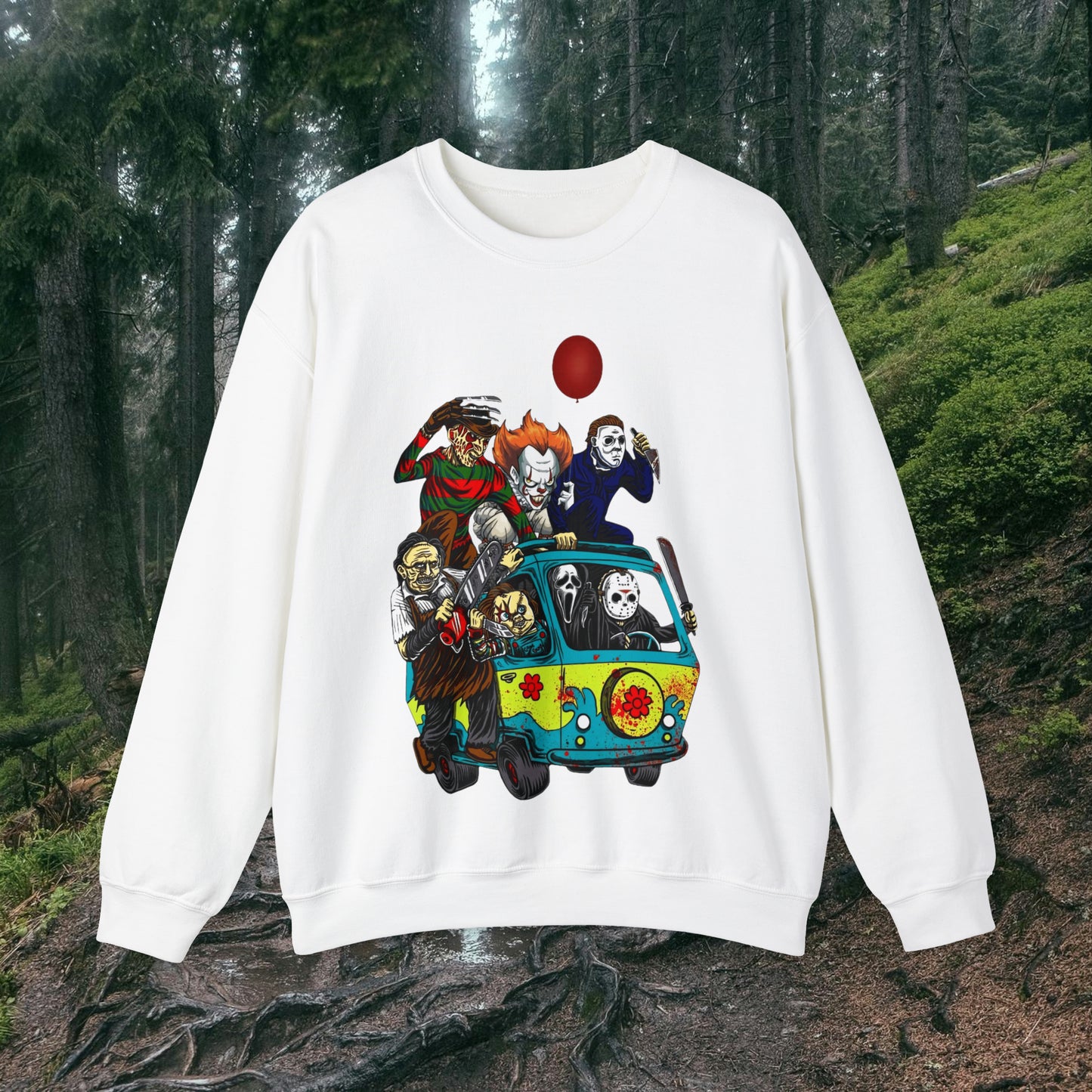 Mystery Machine Horror Friends Halloween Unisex Heavy Blend™ Crewneck Sweatshirt