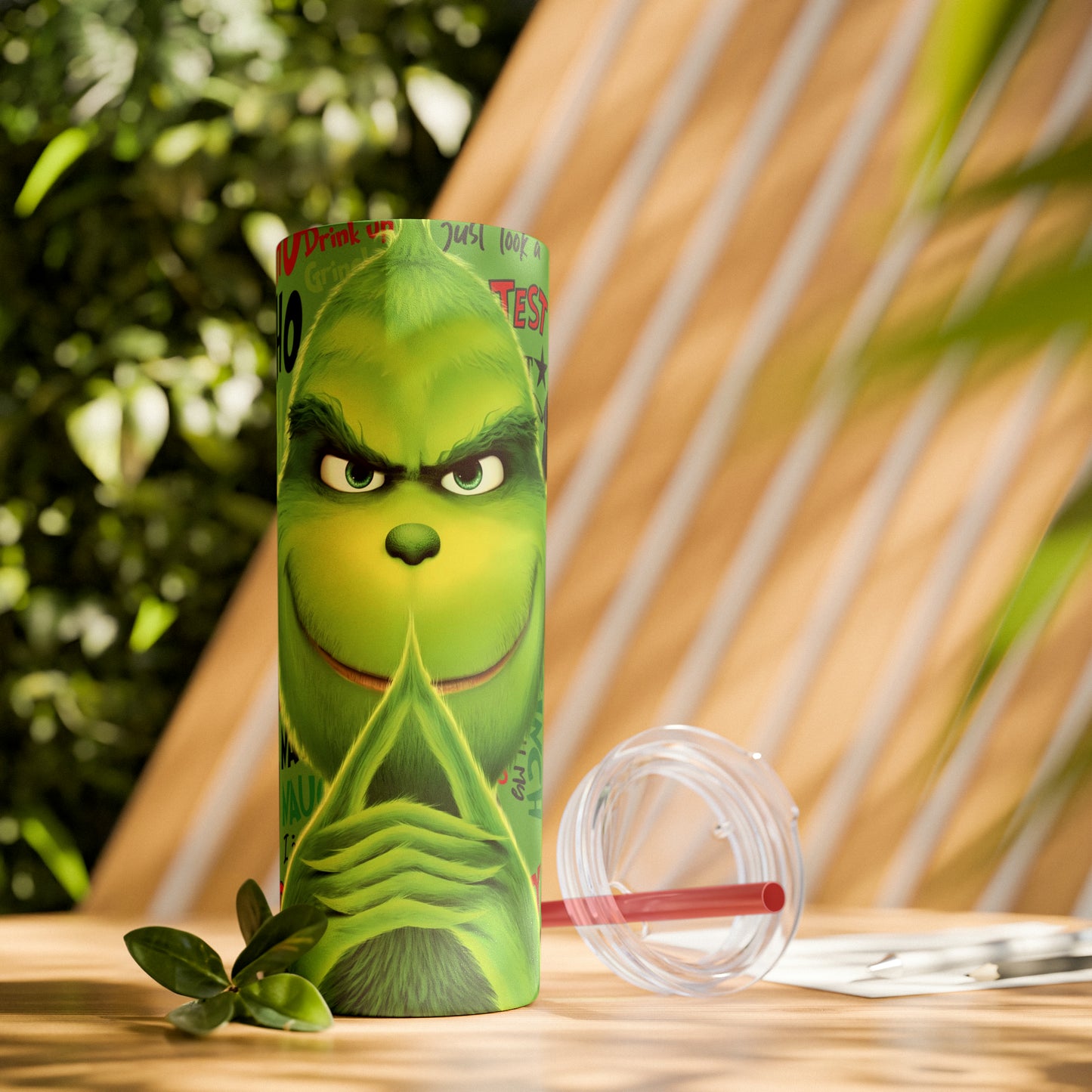 Mr. Grinch  Skinny Tumbler with Straw, 20oz