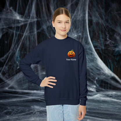 PERSONALIZED Double Sided Print, Halloween Sweatshirt for Kids, Halloween Sweatshirt, Funny Halloween, Youth Crewneck Sweatshirt