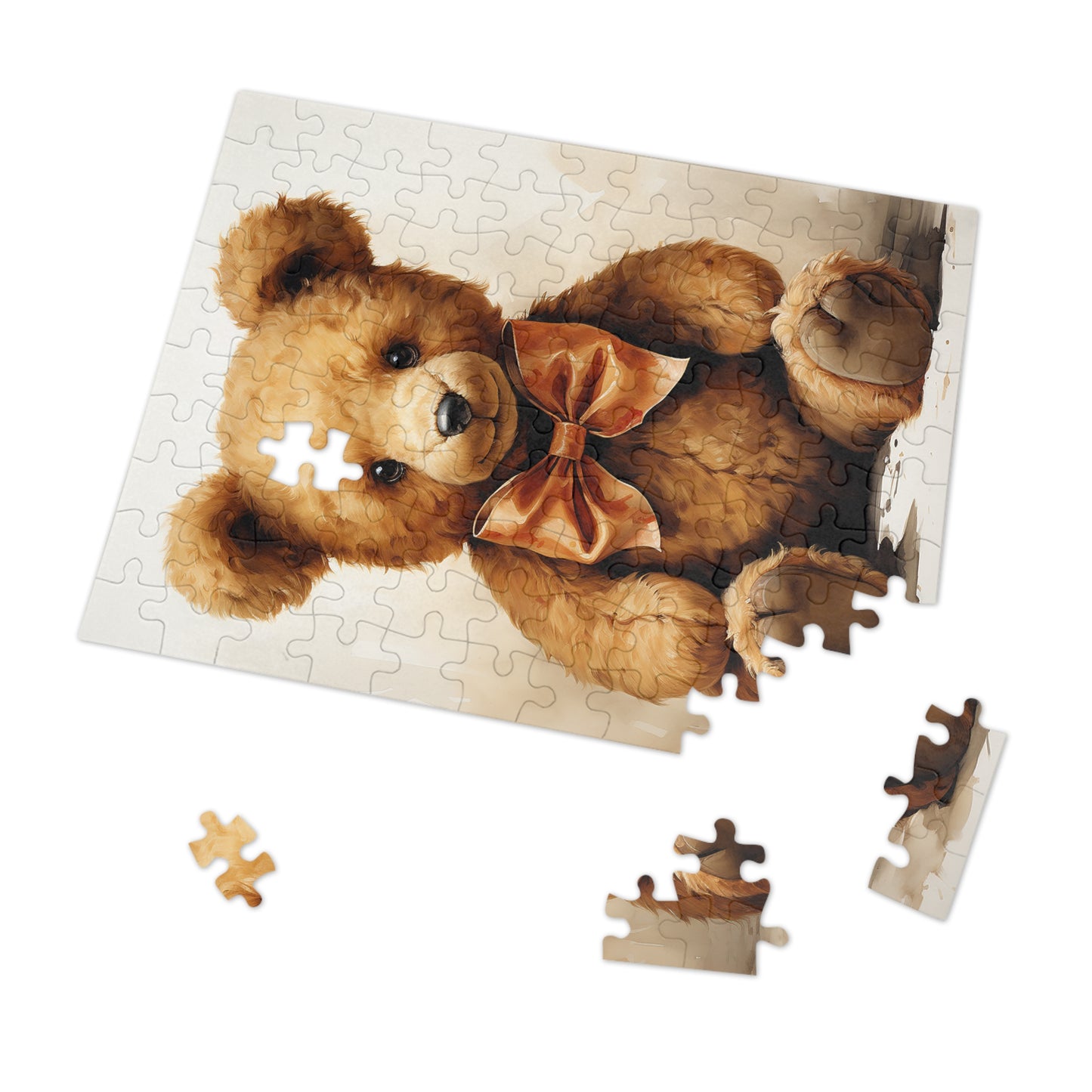 Watercolor Teddy Bear Jigsaw Puzzle (30, 110, 252, 500,1000-Piece)