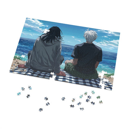 Anime Couple at the Beach  Jigsaw Puzzle (30, 110, 252, 500,1000-Piece)