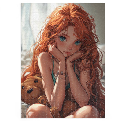 Redheaded Anime Girl  Jigsaw Puzzle (30, 110, 252, 500,1000-Piece)