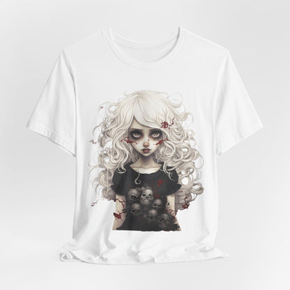 Creepy Doll Halloween Unisex Jersey Short Sleeve Tee