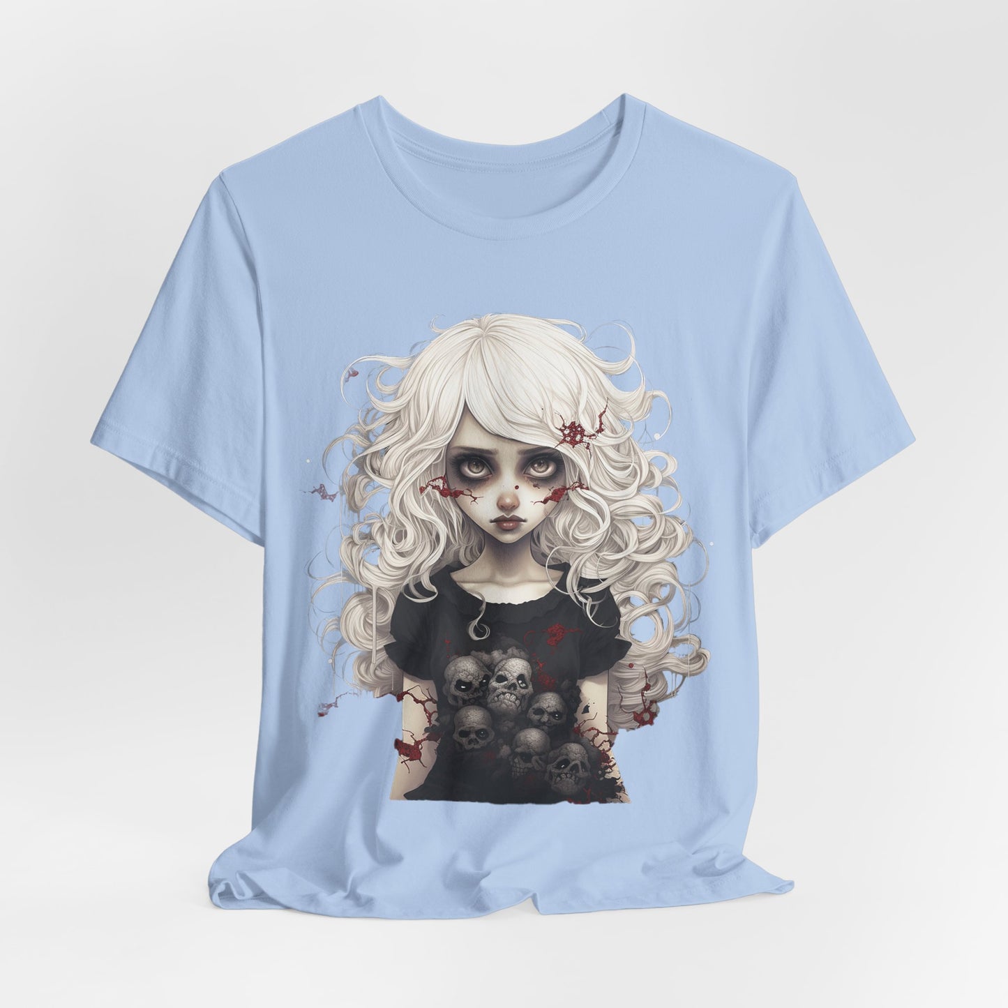 Creepy Doll Halloween Unisex Jersey Short Sleeve Tee