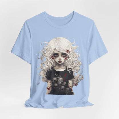 Creepy Doll Halloween Unisex Jersey Short Sleeve Tee