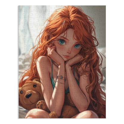 Redheaded Anime Girl  Jigsaw Puzzle (30, 110, 252, 500,1000-Piece)