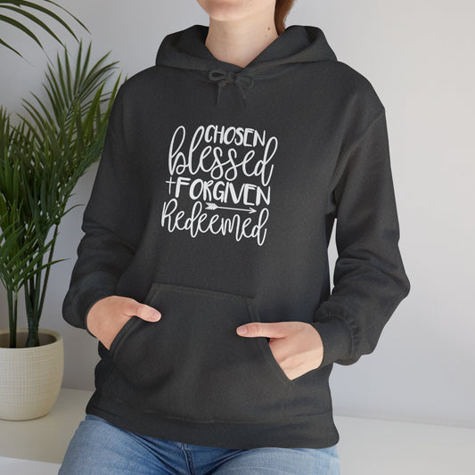 Chosen Blessed Forgiven Redeemed  Unisex Heavy Blend™ Hooded Sweatshirt