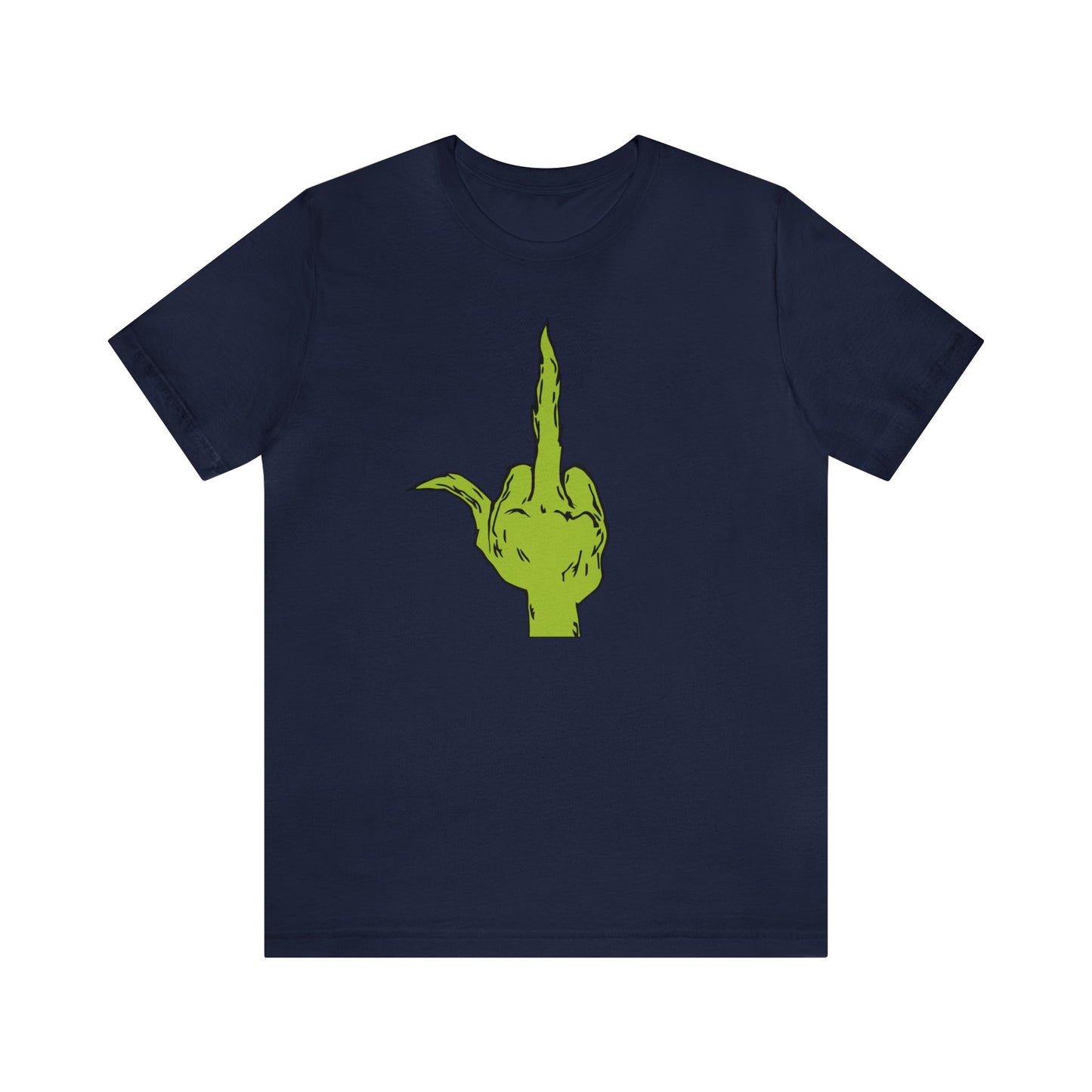 Grinch Middle Finger  Unisex Jersey Short Sleeve Tee