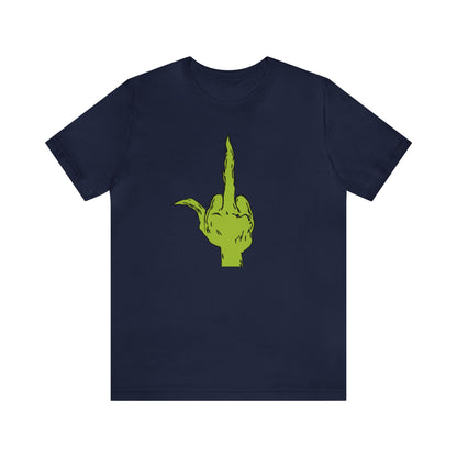 Grinch Middle Finger  Unisex Jersey Short Sleeve Tee