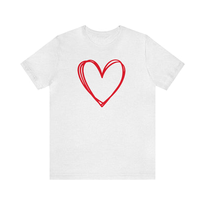 Hand-drawn Heart  Unisex Jersey Short Sleeve Tee