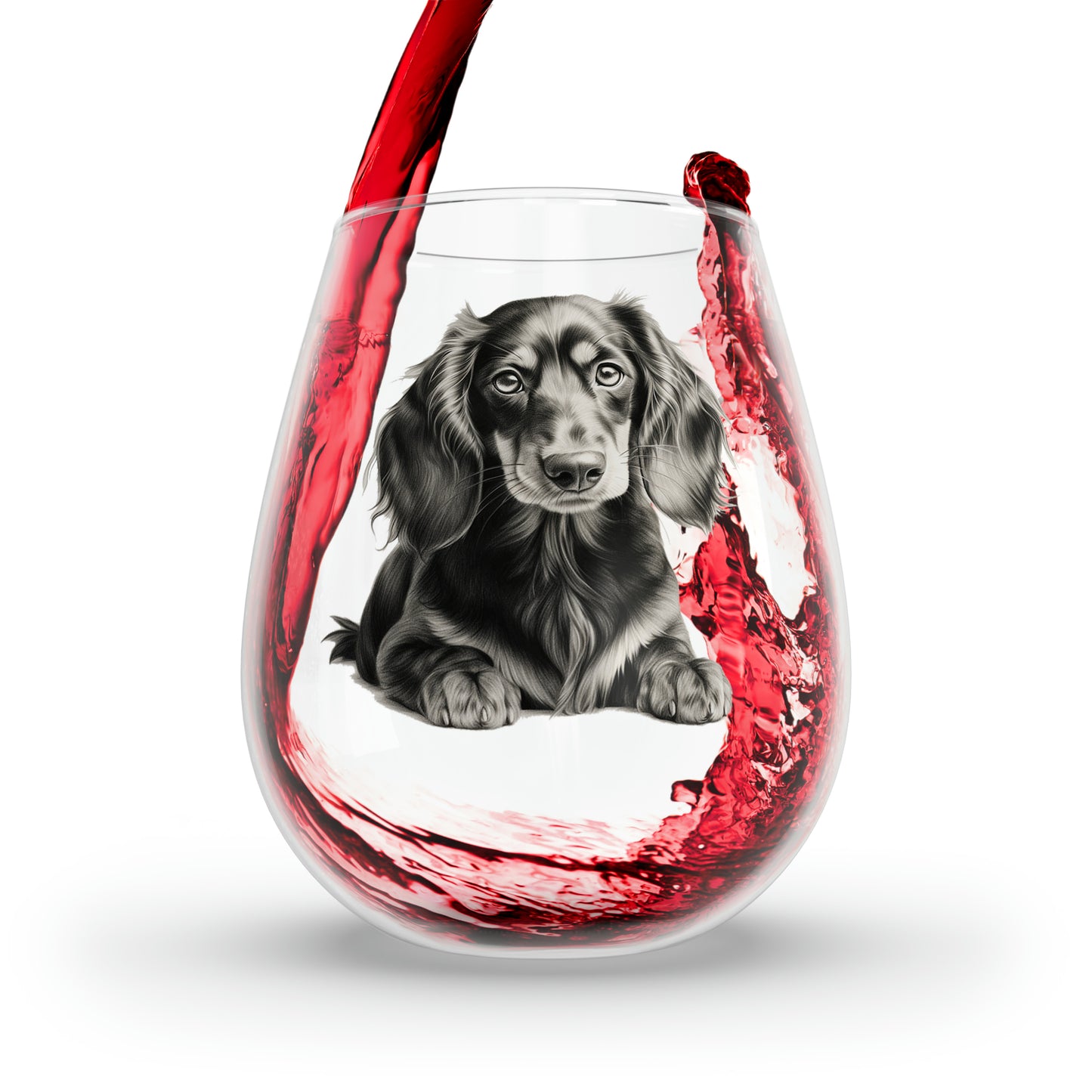 Dachshund Stemless Wine Glass, 11.75oz