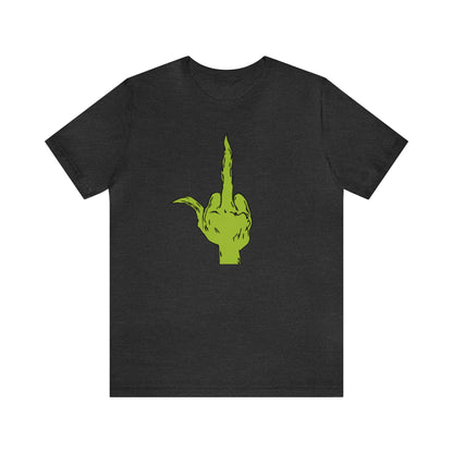 Grinch Middle Finger  Unisex Jersey Short Sleeve Tee