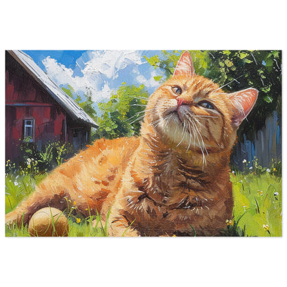 Orange Tabby Cat Laying in the Sun Jigsaw Puzzle (30, 110, 252, 500,1000-Piece)