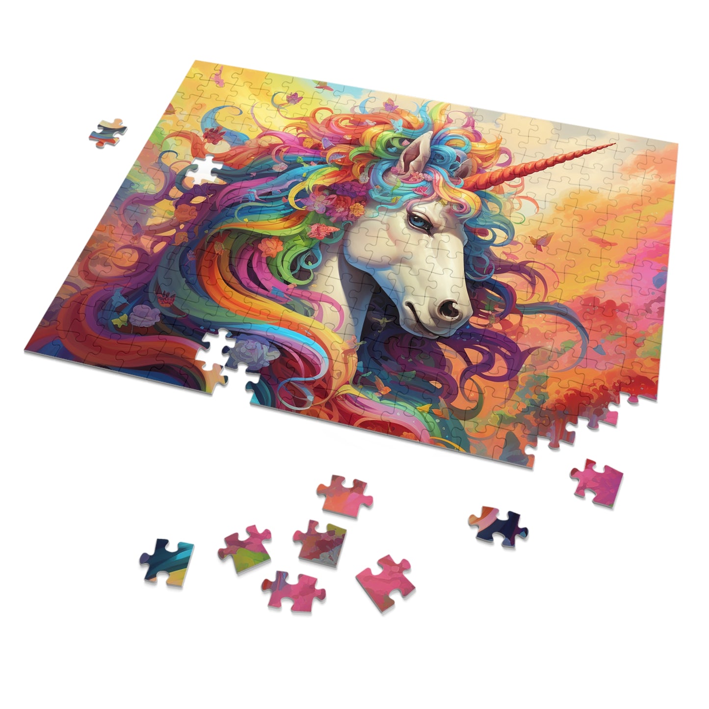 Colorful Unicorn  Jigsaw Puzzle (30, 110, 252, 500,1000-Piece)