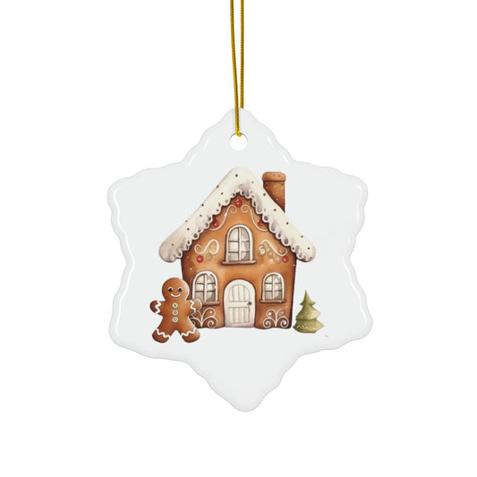 Gingerbread house Ceramic Ornament, 4 Shapes