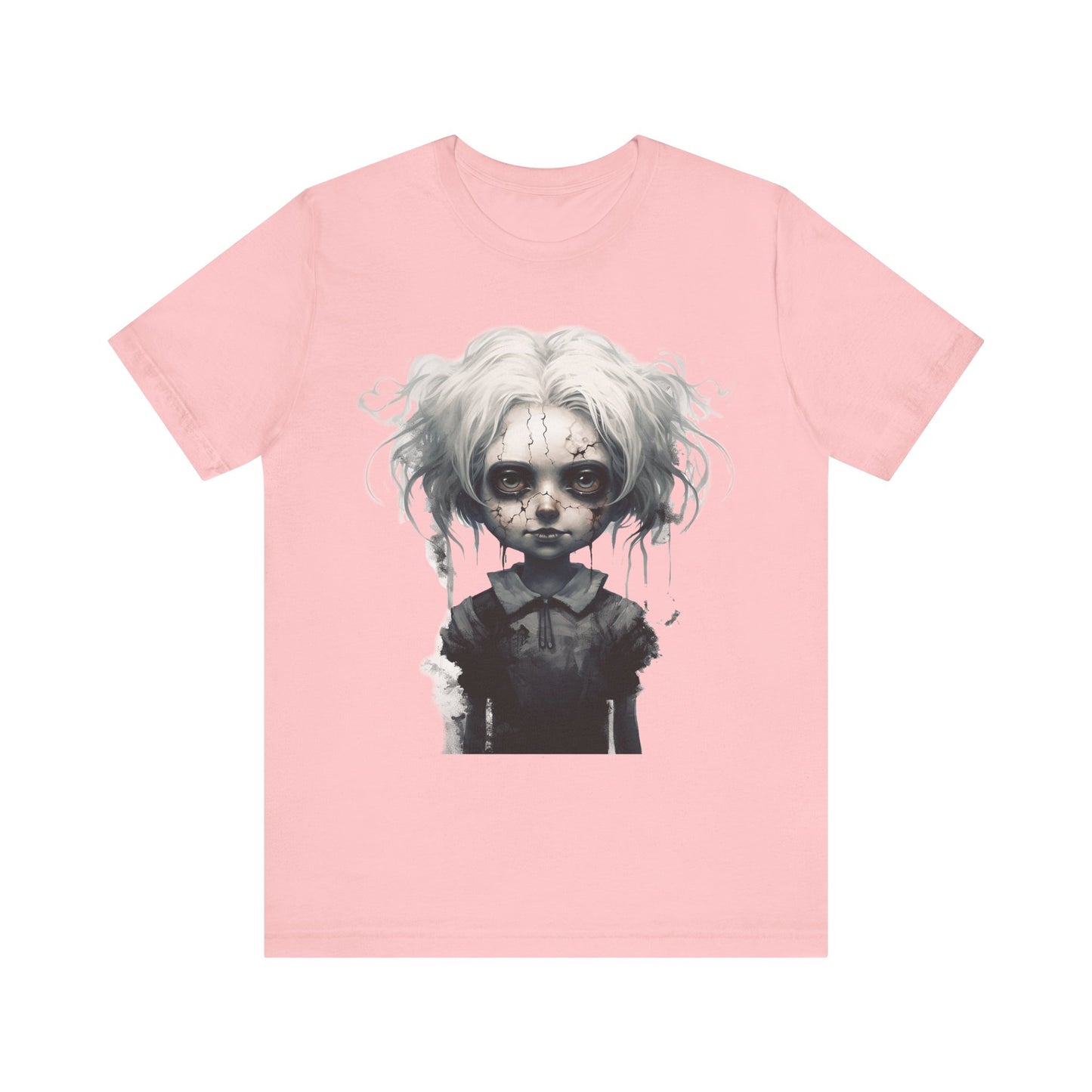Creepy Doll Halloween Unisex Jersey Short Sleeve Tee