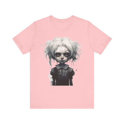 Creepy Doll Halloween Unisex Jersey Short Sleeve Tee