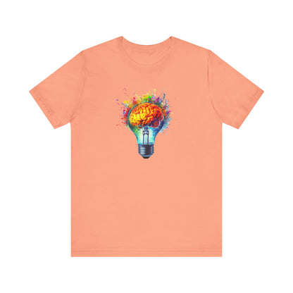 Light Bulb Moment- Unisex Jersey Short Sleeve Shirt with Colorful Idea Design