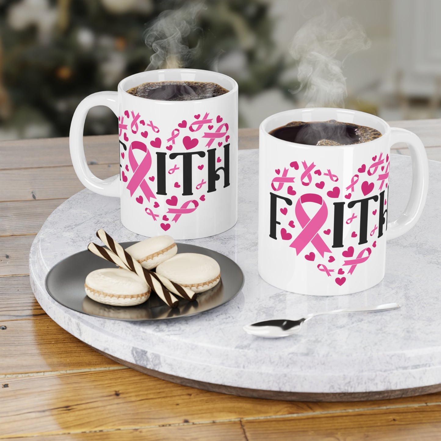 Breast Cancer Awareness Faith Motivational Ceramic Mugs (11oz\15oz\20oz)