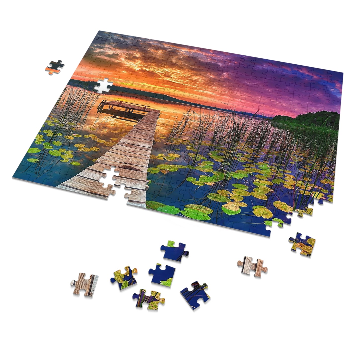 Sunset at the Lake  Jigsaw Puzzle (30, 110, 252, 500,1000-Piece)