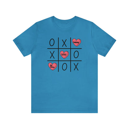 Valentine Tic Tac Toe  Unisex Jersey Short Sleeve Tee