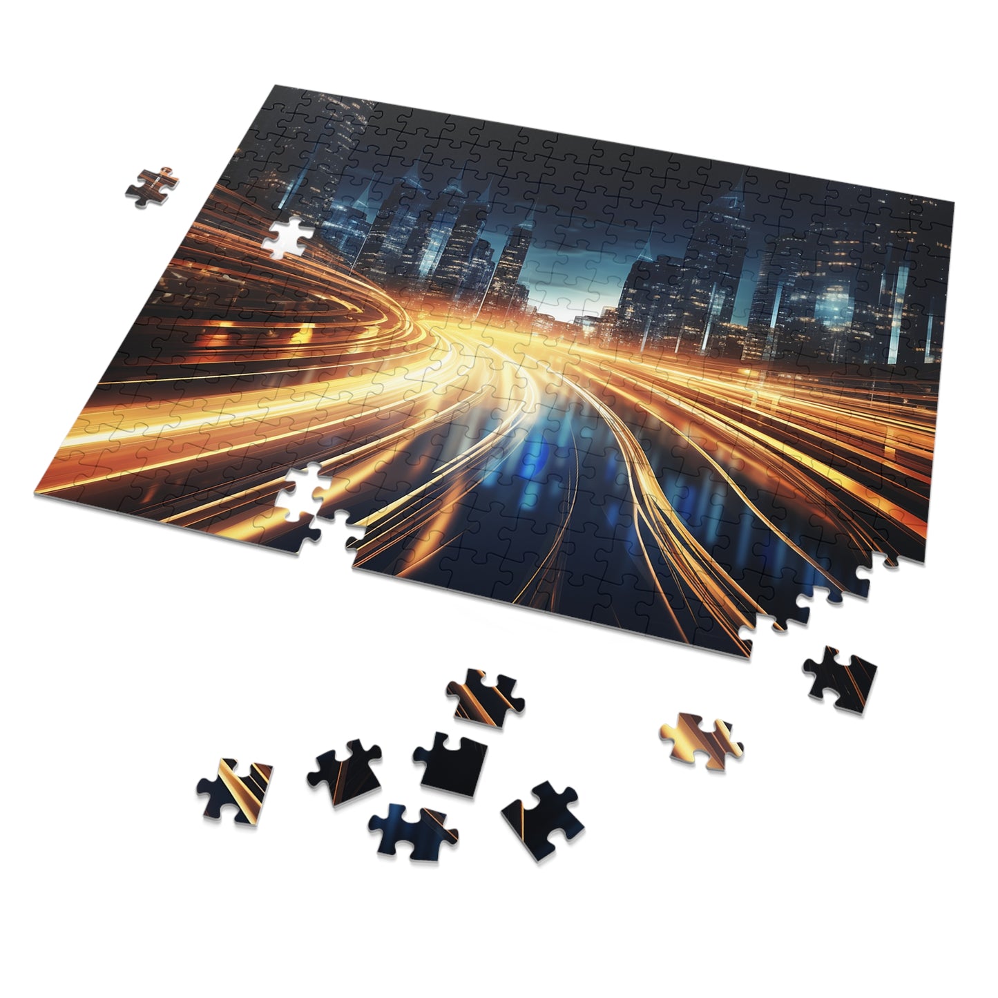 City Night Traffic Jigsaw Puzzle (30, 110, 252, 500,1000-Piece)