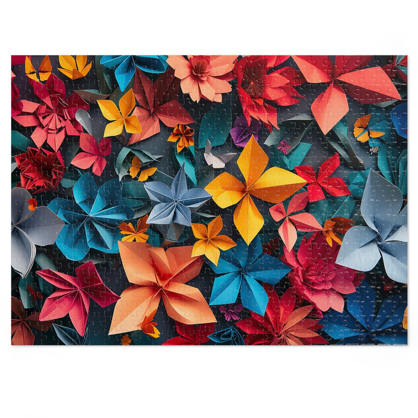 Flower Origami Jigsaw Puzzle (30, 110, 252, 500,1000-Piece)