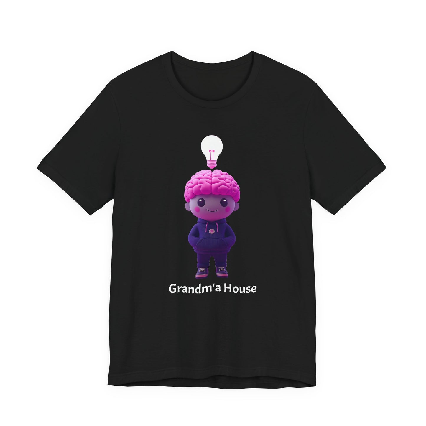 Grandma's House Brain with Light Bulb Design - Unisex Jersey Tee