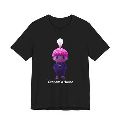 Grandma's House Brain with Light Bulb Design - Unisex Jersey Tee