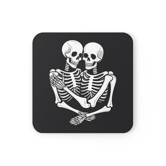 Everlasting Love Halloween Skeleton Cork Back Coaster